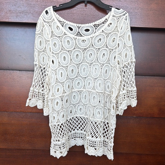 Other - Elegant Cream Crochet Women's Cover up